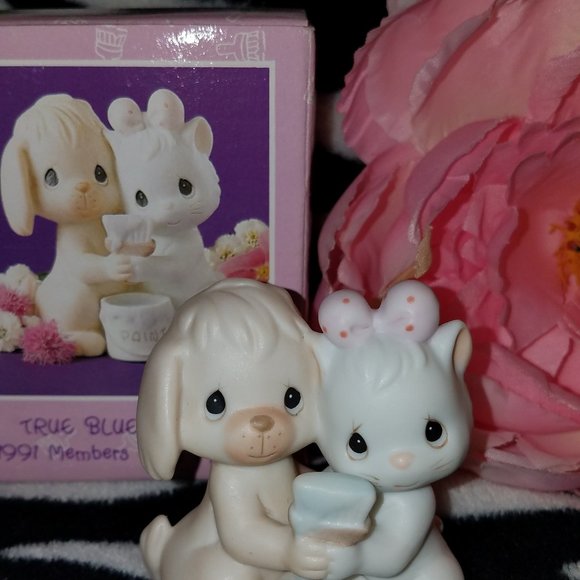 PRECIOUS MOMENTS "True Blue Friend" - cat and dog - Picture 3 of 4